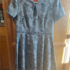 Mid Cloth Houndstooth Print Fit & Flare Classic Chic Stylish Chic Dress Size 12